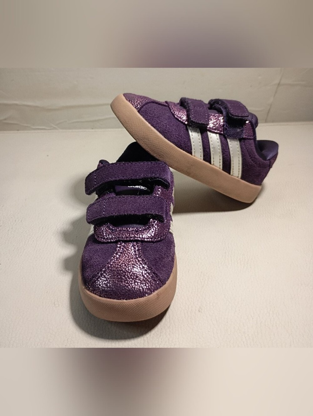 Adidas VL Court 3.0 Hook and Loop Shoes   Plum Metallic ⁠JP7852 Size Kids 6K